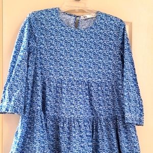 Zara - 3/4 sleeve mini ruffled and floral dress 👗